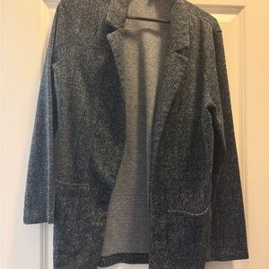 H&M Black Textured Open-Front Knit Jacket